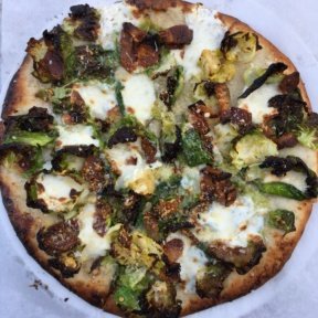 Gluten-free brussels sprouts pizza from Pitfire Pizza